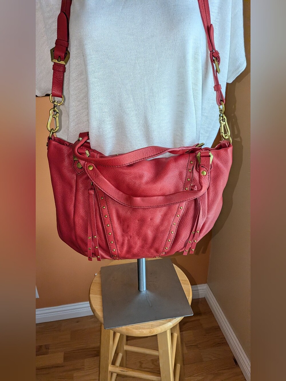 ORYANY Leather Bag / Detachable Shoulder Strap Color Wine